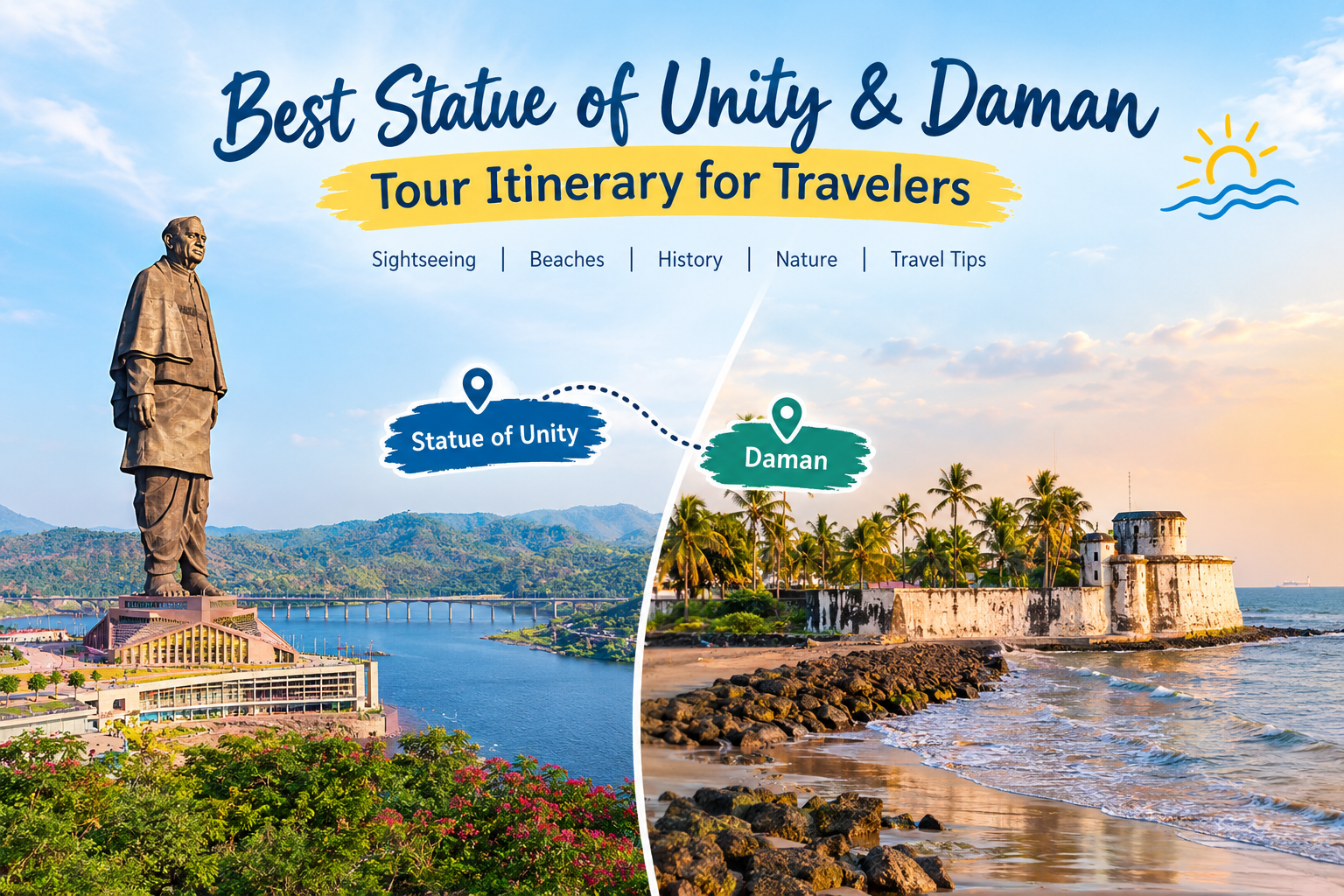 Best Statue of Unity and Daman Tour Itinerary for Travelers